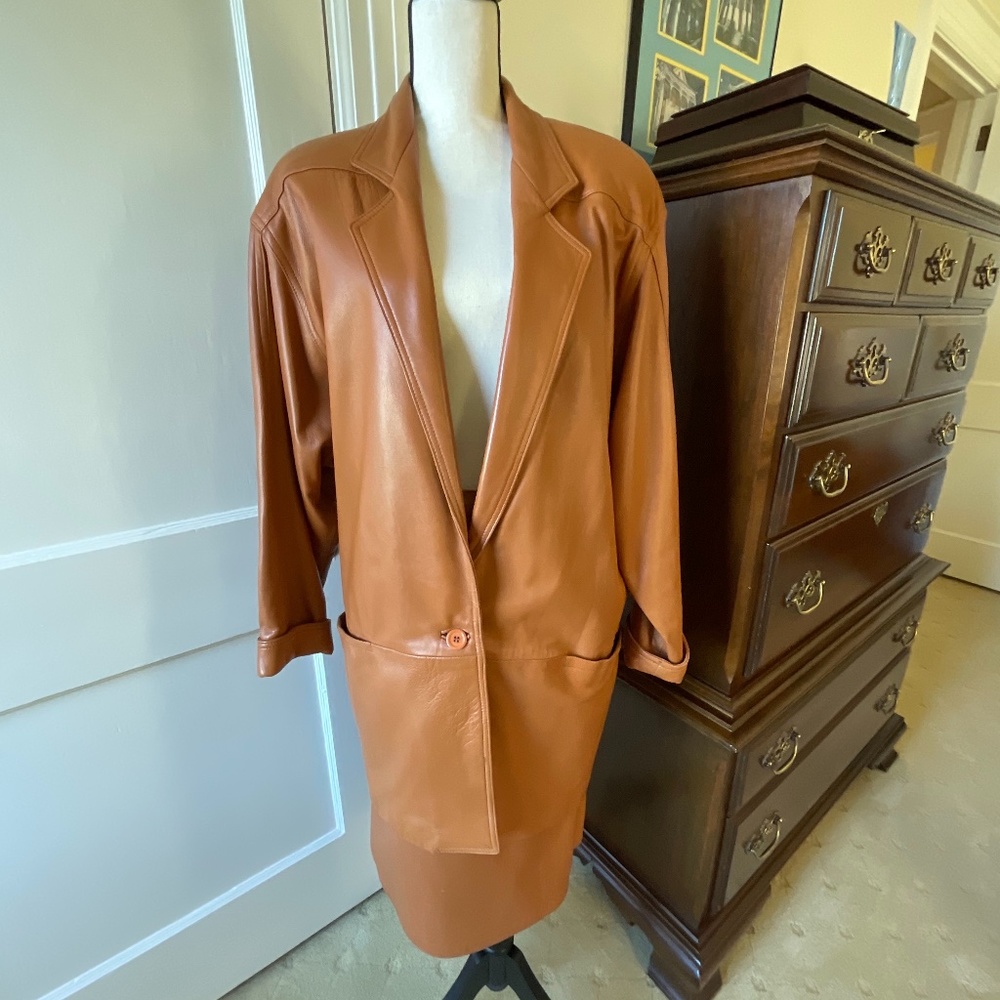 Georgetown Leather Design, size 12 suit, caramel